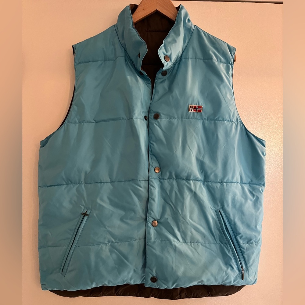 Men’s Napapijri Blue/Brown reversible vest